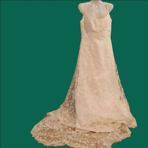 - Oleg Cassini Ivory wedding dress And Beaded Clutch